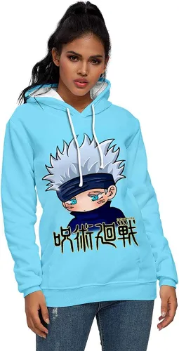 Vista 3 de PPONE Gojo Satoru - Sudadera con capucha, diseño de anime Jujutsu Kaisen