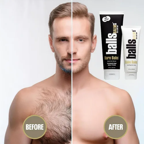 Vista 7 de Bare Balm - Crema para el manejo del vello corporal (elección del profesional Fórmula Big Balls)