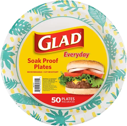 Vista 9 de Glad - Platos de papel desechables cuadrados para todas las ocasiones