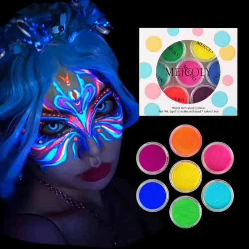 Vista 7 de MEICOLY Delineador de ojos activado por agua, delineador de ojos Hydra reactivo a los rayos UV, delineador de ojos gráfico de 7 pasteles