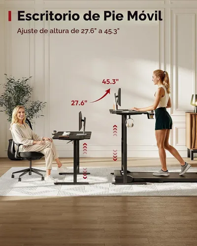 Vista 4 de SANODESK 32''x20'' Gas-Spring Lifting Mobile One-Piece Standing Desk
