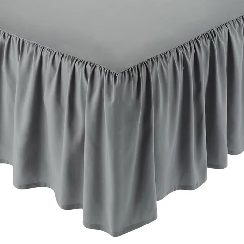 Vista 8 de Amazon Basics Rodapié ligero con volantes para cama, estilo clásico, suave y elegante, 100% microfibra con caída de 16 pulgadas (40.64 cm)