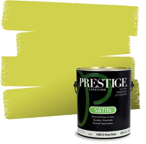 Vista 168 de PRESTIGE Pinturas de pintura exterior e imprimación en uno, 1 galón, plano, combinación comparable de Benjamin Moore* Manzanilla*