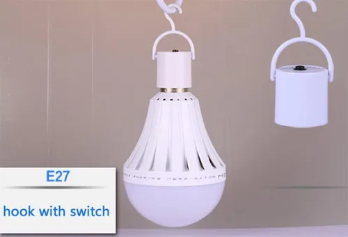 Vista 4 de Bombillas LED recargables de 9 W con batería de respaldo, bombilla de luz de emergencia, base E27/E26, brillo equivalente a 60 W, iluminación