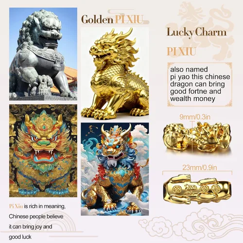 Vista 7 de JeryWe Pulseras de cuentas Feng Shui para hombres y mujeres, pulseras de buena suerte con dragón Pixiu, juego de pulseras estilo chino, joyería Feng