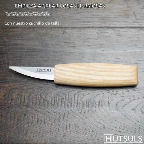 Vista 4 de Hutsuls Cuchillo de corte de madera para principiantes, cuchillo afilado para tallar en caja de regalo bellamente diseñada, herramienta
