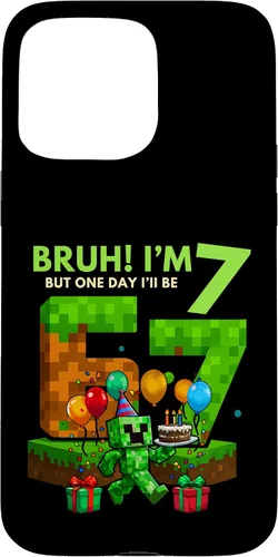 Vista 31 de Bruh I'm 7 But One-Day I'll Be 67 Retro 7th Birthday Kids Case for iPhone 17