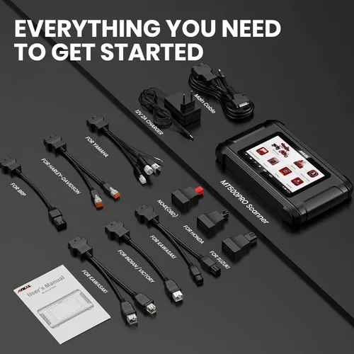 Vista 8 de ANCEL Escáner de motocicleta MT500 PRO, herramienta de diagnóstico OBD2 de sistema completo con reinicio de servicio rápido y programación avanzada