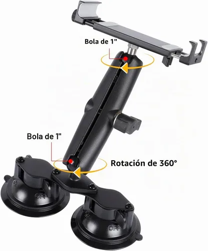 Vista 5 de Soporte de Tablet de Aluminio con Base de Doble Ventosa para Parabrisas de Coche/Barco, Soporte de Tablet Compatible con iPad Air 13" M2 (2024)