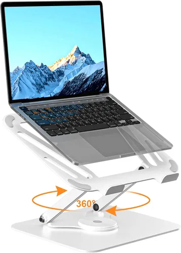 Vista 8 de suptek Soporte para computadora portátil de aluminio, soporte para computadora portátil ergonómico y desmontable para escritorio, elevador