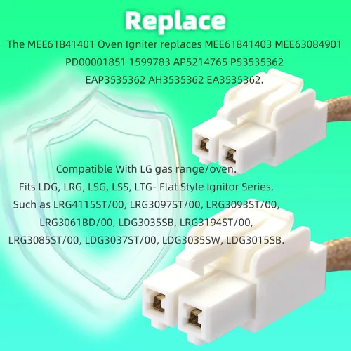 Vista 4 de MEE61841401 MEE61841403 MEE63084901 Cocina de gas Encendedor de estufa compatible con hornos y cocinas LG, reemplazo del ignitor PD00001851 1599783