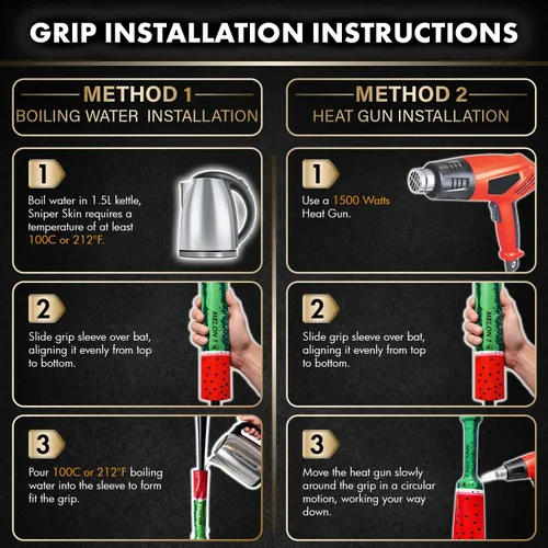 Vista 2 de SNIPER SKIN Baseball & Softball Bat Grip - Replacement Bat Grip Wrap - Easy Install, Strong, Waterproof, Tacked for Performance