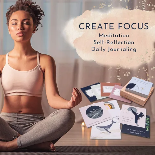 Vista 6 de RYVE 52 tarjetas de afirmación positiva para mujeres, indicaciones de atención plena con citas inspiradoras para motivación diaria y meditación
