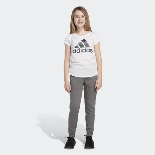 Vista 4 de adidas Joggers de vellón de algodón para niñas, Carbón Gris