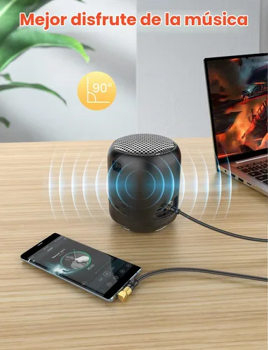 Vista 3 de VANAUX Cable auxiliar para automóvil de 90 grados en ángulo recto, cable auxiliar estéreo a conector compatible con reproductor MP3, estéreo