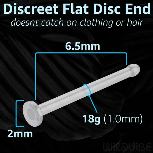 Vista 5 de Aretes de nariz transparentes para mujeres y hombres, 10 unidades, retenedores de plástico planos, transparentes, para el trabajo, cirugía