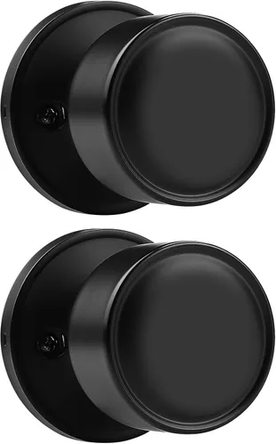 Vista 13 de Paquete de 1 perilla negra para puerta de paso, perilla interior sin llave para puerta sin bloqueo, herrajes de puerta de diseño redondo