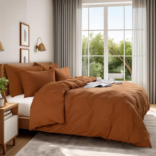 Vista 140 de NEXHOME PRO Funda de edredón Twin XL 100% algodón lavado, transpirable, duradera, texturizada, similar al lino, juego de ropa de cama para el hogar