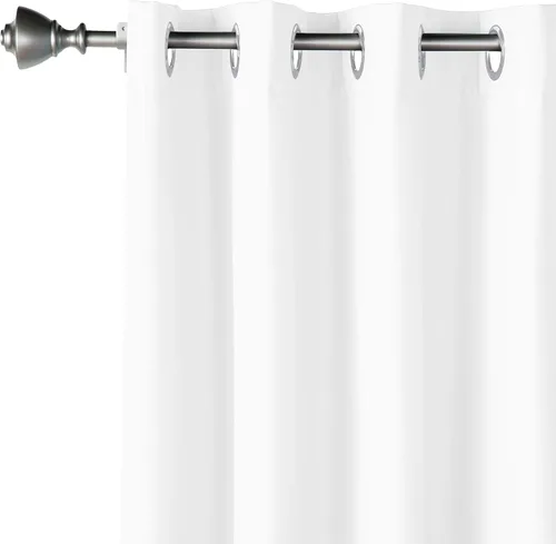 Vista 7 de Amazon Basics Cortina de ventana opaca bloqueadora de luz para oscurecer la habitación con 2 paneles con ojales, para sala de estar y dormitorio, 52