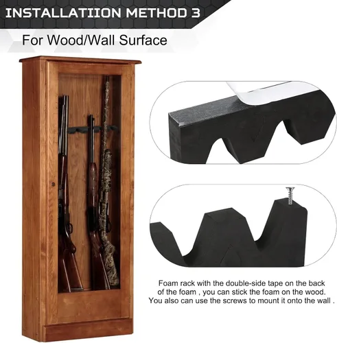 Vista 8 de OCQOTAT Estante para Armas para Almacenamiento de Armas, Accesorio de Caja Fuerte para Armas para Rifles y Escopetas, Soporte para Armas en Gabinete