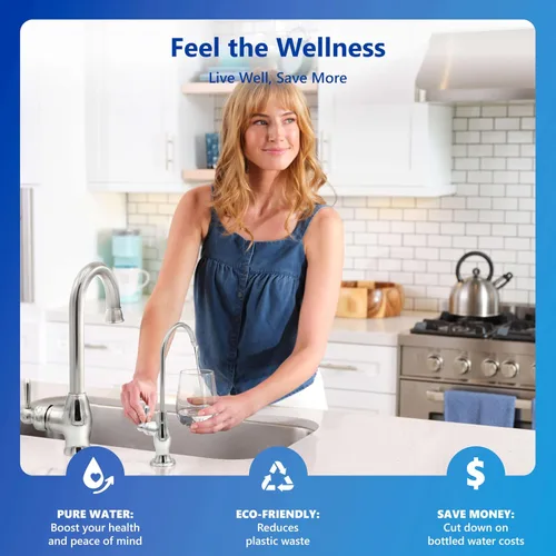 Vista 8 de Express Water Sistema de filtración de agua de ósmosis inversa - Sistema de filtro de agua RO de 5 etapas con grifo y tanque - Filtro de agua debajo