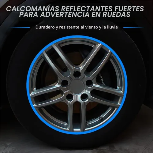 Vista 3 de 16 piezas de calcomanías reflectantes de 17 a 19 pulgadas para llantas de automóvil, cintas decorativas para llantas de automóvil, calcomanías