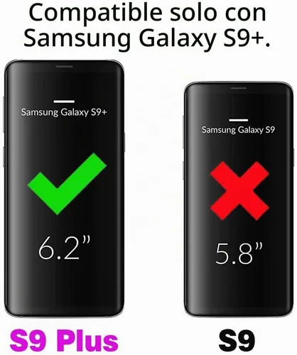Vista 2 de Funda de teléfono para Samsung Galaxy S9 Plus, cubierta dura, a prueba de golpes, de silicona suave, híbrida, tres capas, resistente, protección