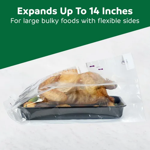 Vista 2 de FoodSaver Rollos selladores al vacío resistentes, paquete de 2 rollos XL de 11 pulgadas x 16 pies (32 pies en total), se expande a 14 pulgadas