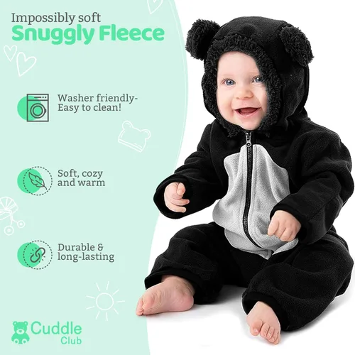 Vista 108 de Enterizo de vellón para bebé, rómper de una sola pieza con capucha para niños, ropa para exteriores, chaqueta infantil
