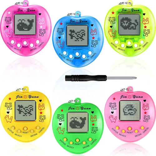 Vista 8 de Paquete de 3 juguetes de llavero virtual vintage para mascotas, juegos de 3