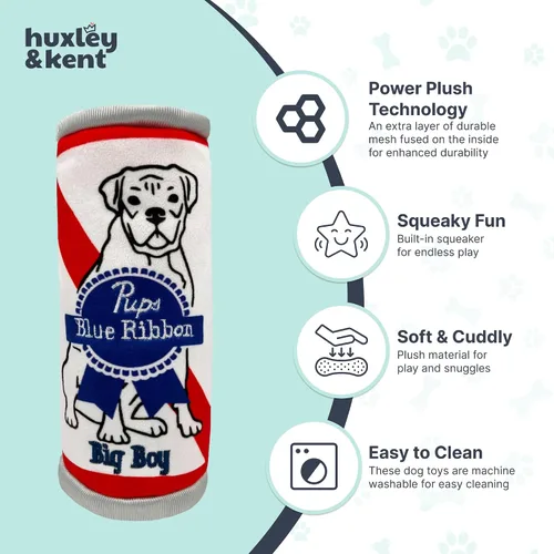 Vista 4 de Huxley & Kent Juguete Divertido para Perros con Chirriador – Power Plush Juguetes Chirriantes de Felpa para Perros Pequeños, Medianos y Grandes