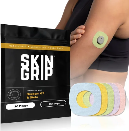 Vista 16 de Skin Grip Parches adhesivos para Dexcom G7 y Stelo CGM con recorte, cubierta impermeable y resistente al sudor para sensor continuo de monitor