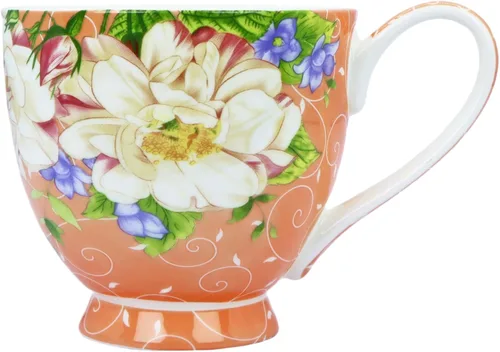 Vista 19 de Tazas de café de porcelana de hueso de 16oz para mujeres Tazas Flora Tazas de café y té Novedades Tazas de café para regalar a mujeres, mamá, amigas