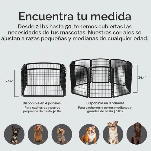 Vista 7 de IRIS USA 585605 - Corralito para mascotas de 8 paneles, 34 pulgadas, sin puerta, negro (585605)