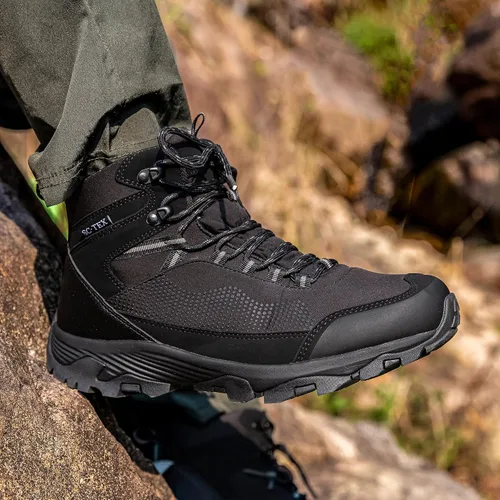 Vista 6 de SILENTCARE Botas de senderismo para hombre, impermeables, antideslizantes, medios, tobillos, ligeras, para exteriores, trekking, mochilero, trabajo