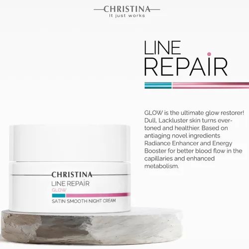 Vista 3 de CHRISTINA- Line Repair - Crema de noche suave satinada Crema facial de noche con fórmula minimizadora de poros Rejuvenece, nutre e hidrata tu