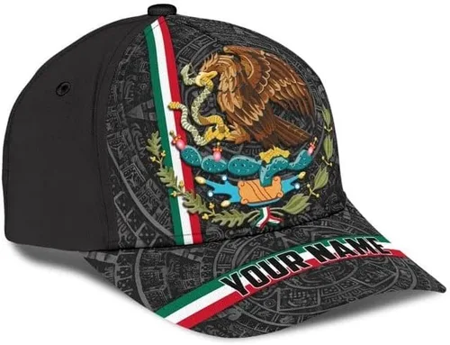 Vista 3 de Sombrero de México personalizado, sombreros mexicanos para hombres y mujeres, gorras de béisbol con bandera de águila de México, gorras de béisbol