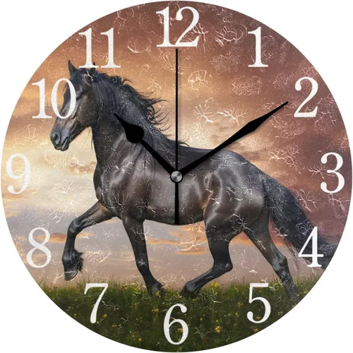Vista 9 de senya Wall Clock African American Woman Silent Non Ticking Operated Round Easy to Read Home Office School Clock
