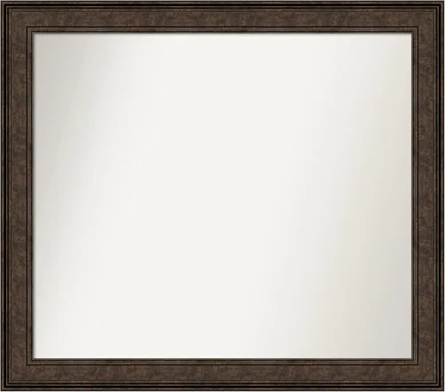 Vista 451 de Amanti Art Espejo de pared personalizado no biselado (25 x 25 pulgadas), marco de bronce acentuado, varios tamaños personalizados, espejo de baño