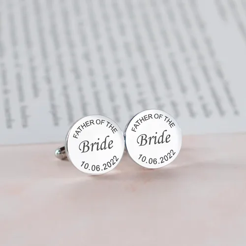 Vista 5 de Gemelos grabados personalizados para hombres, regalo de boda personalizado para novio, padre de la novia y el novio, mejores hombres, gemelos