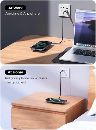 Vista 2 de Cargador inalámbrico NewQ, almohadilla de carga inalámbrica de 15W Max para iPhone 17 16 15 14 13 12 11 Mini/SE/Pro/Max/Plus, Samsung Galaxy