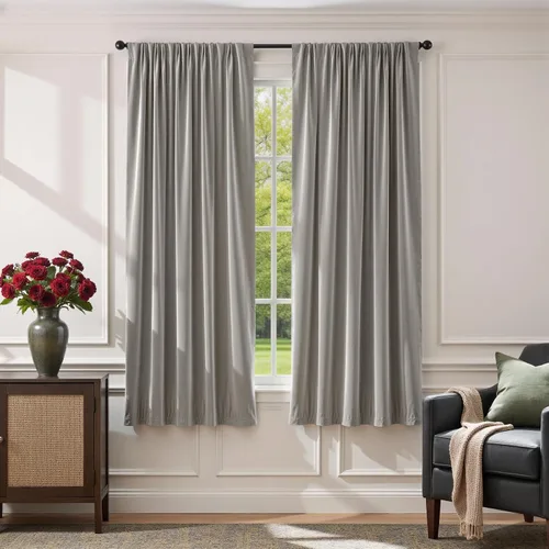 Vista 57 de Lazzzy - Cortinas de terciopelo blanco de 63 pulgadas de largo para sala de estar o dormitorio, cortinas con filtro de luz, aislación térmica