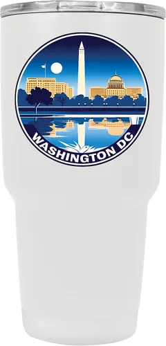 Vista 34 de Washington, D.C. Souvenir - Vaso aislado de acero inoxidable, 24 onzas, color negro, A