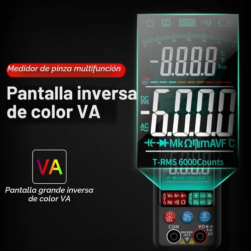 Vista 3 de ANENG Medidor de abrazadera Probador multímetro Rango automático TRMS 6000 cuentas Voltaje de corriente AC/DC Ohm Volt Amp Meter Meansures NCV