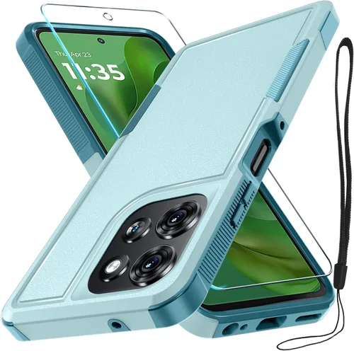 Vista 25 de Funda compatible con Moto G 5G 2024, cuerpo completo, resistente, resistente, a prueba de golpes, con correa de cordón, protector de pantalla