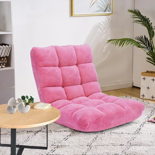 Vista 12 de S AFSTAR Silla de Piso Acolchada, Reclinable Perezosa Acolchada Ajustable de 14 Posiciones con Cómodo Soporte de Espalda y Funda Amigable