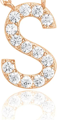 Vista 104 de PAVOI 14K White Gold Plated Cubic Zirconia Initial Necklace Letter Dainty Necklaces for Women