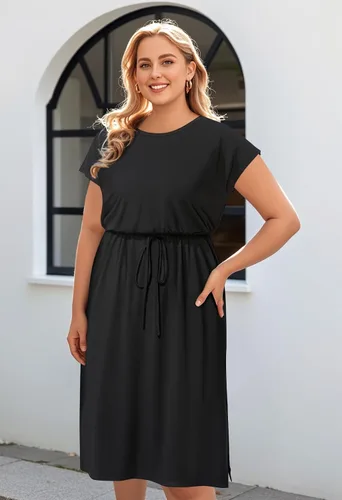 Vista 4 de Pinup Fashion Camiseta casual de verano para mujer, talla grande