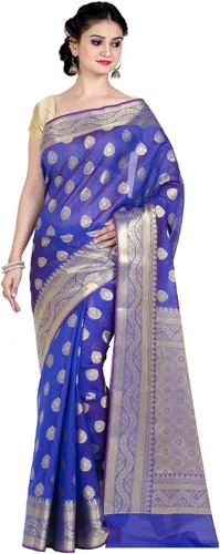 Vista 14 de Chandrakala Banarasi - Sari para mujer con blusa sin costura (1105)
