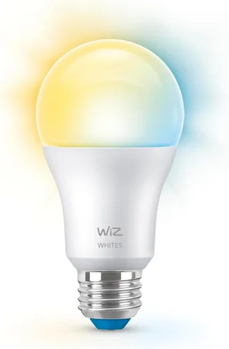 Vista 2 de WiZ 60W A19 - Bombilla inteligente LED blanca sintonizable, paquete de 1, E26, para interiores, se conecta a tu Wi-Fi existente, controla con voz